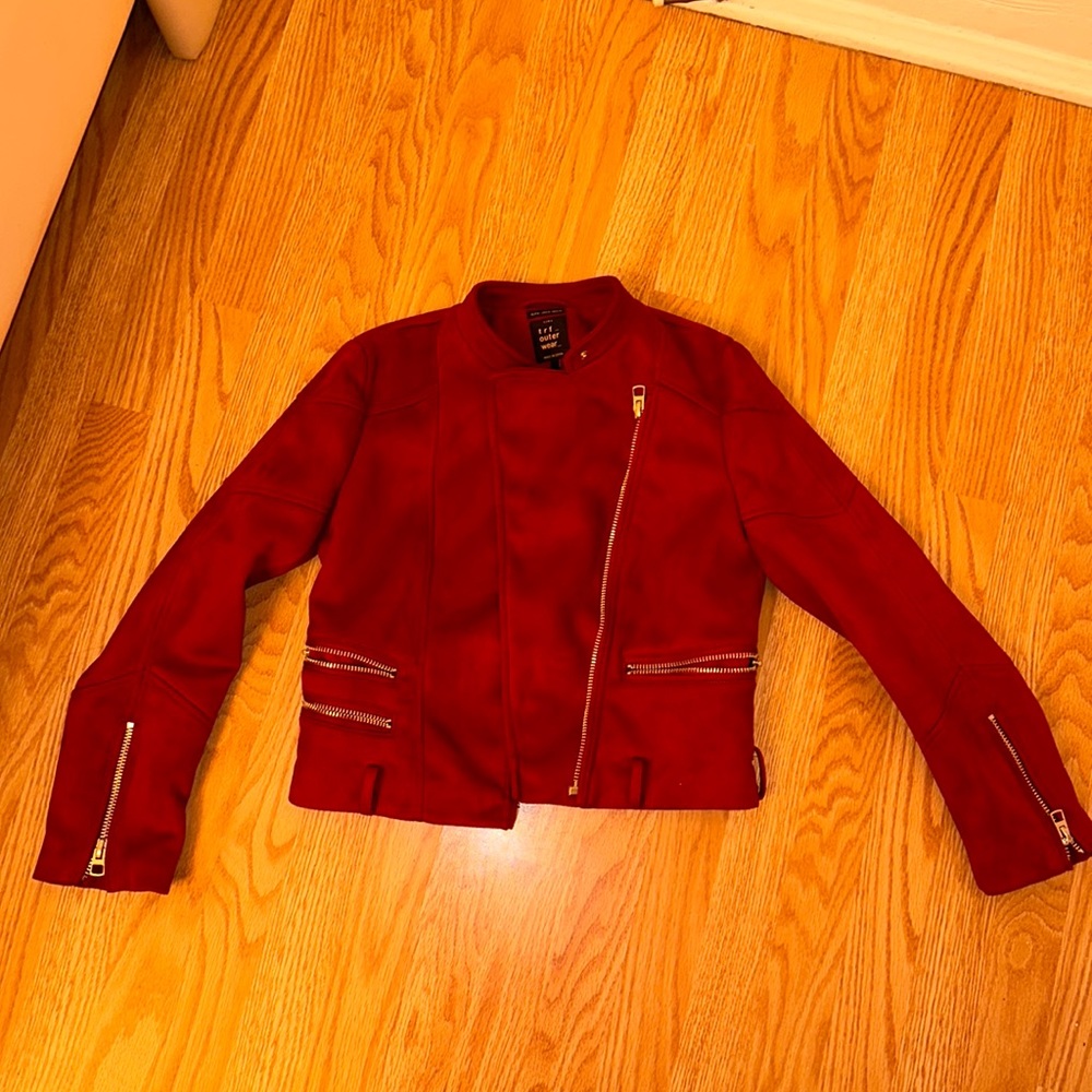 Red suede Zara jacket in good condition